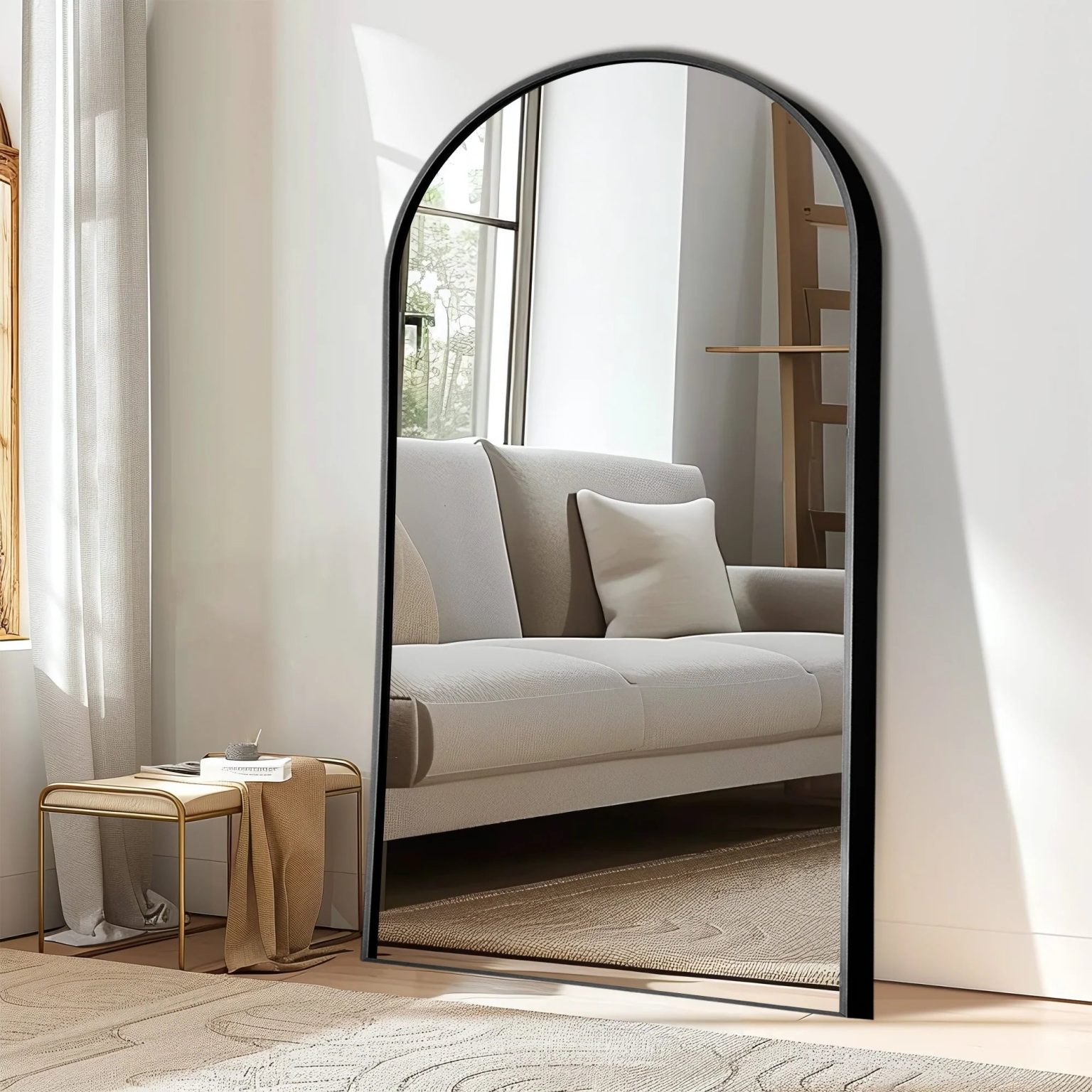 ZenVora Arched Full Length Floor Mirror, Large Full Body Standing and Wall Mounted Mirror for Bedroom, Living Room and Home Decor
