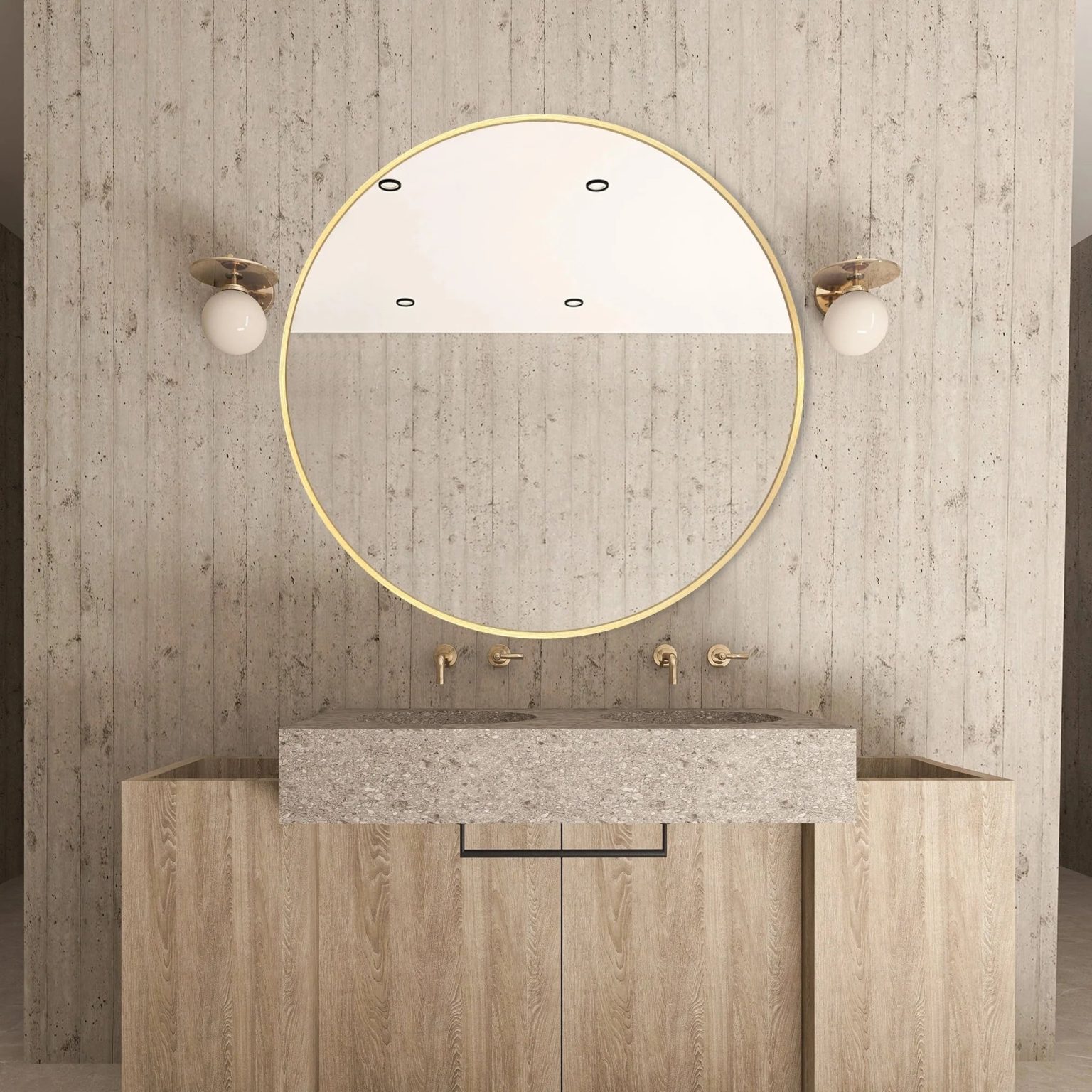 ZenVora Modern Round Bathroom Vanity Mirror, Wall Mounted Circular Mirror for Bathroom, Bedroom and Home Decor