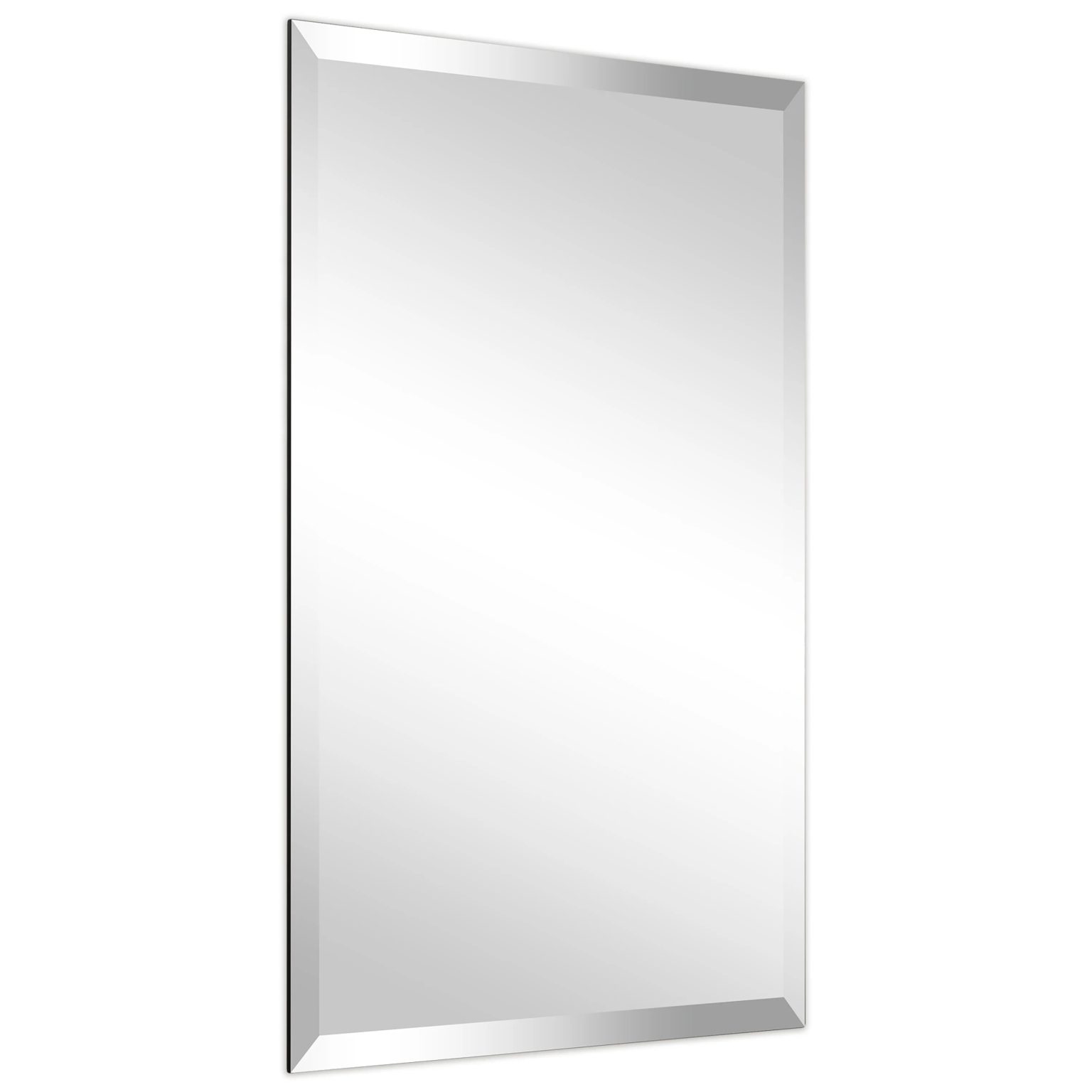 ZenVora Frameless Beveled Prism Wall Mirror, Clear Square or Rectangular Decorative Mirror for Bathroom, Bedroom and Home Decor