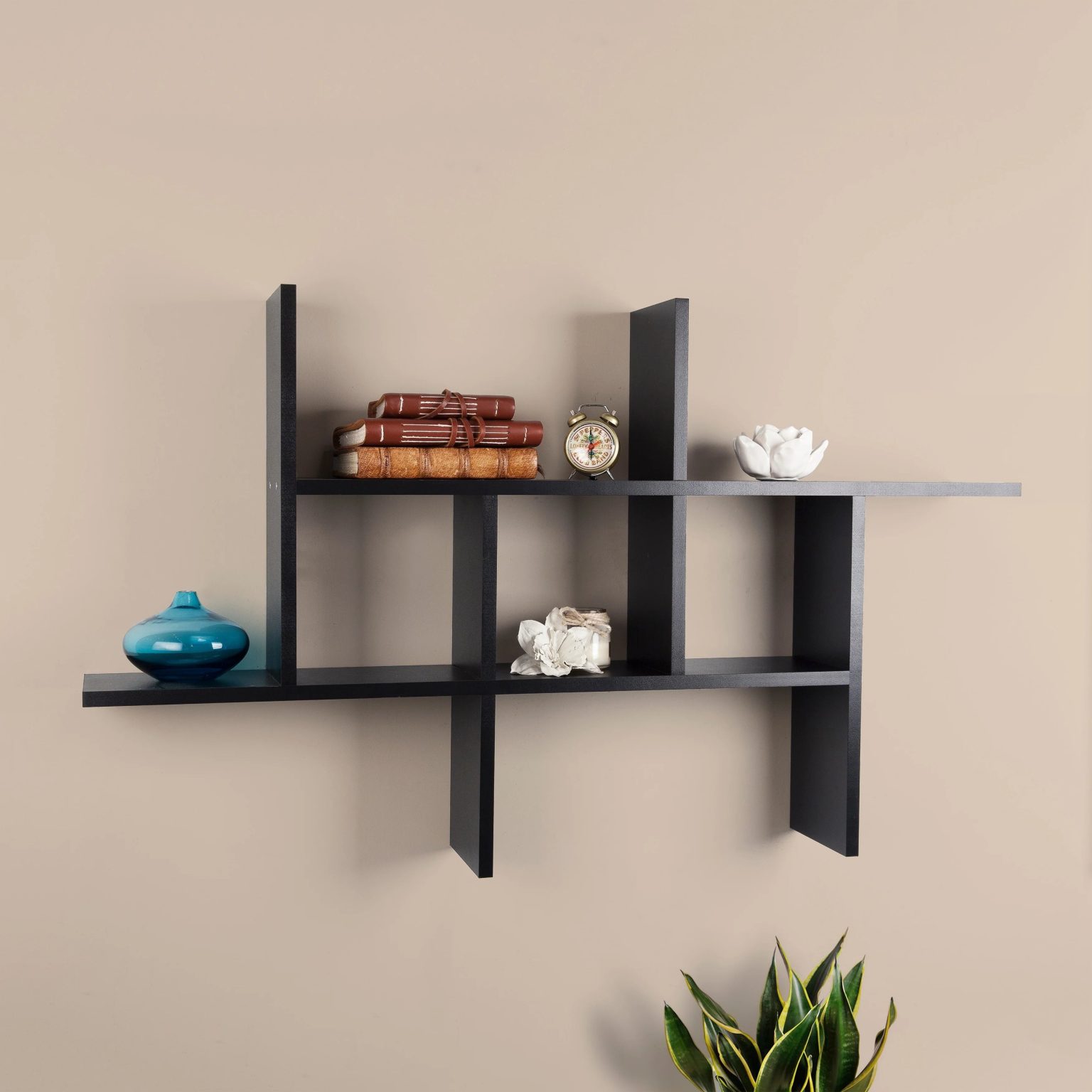 ZenVora Cantilever Floating Wall Shelf, Modern Decorative Display Shelf for Living Room, Bedroom and Home Storage