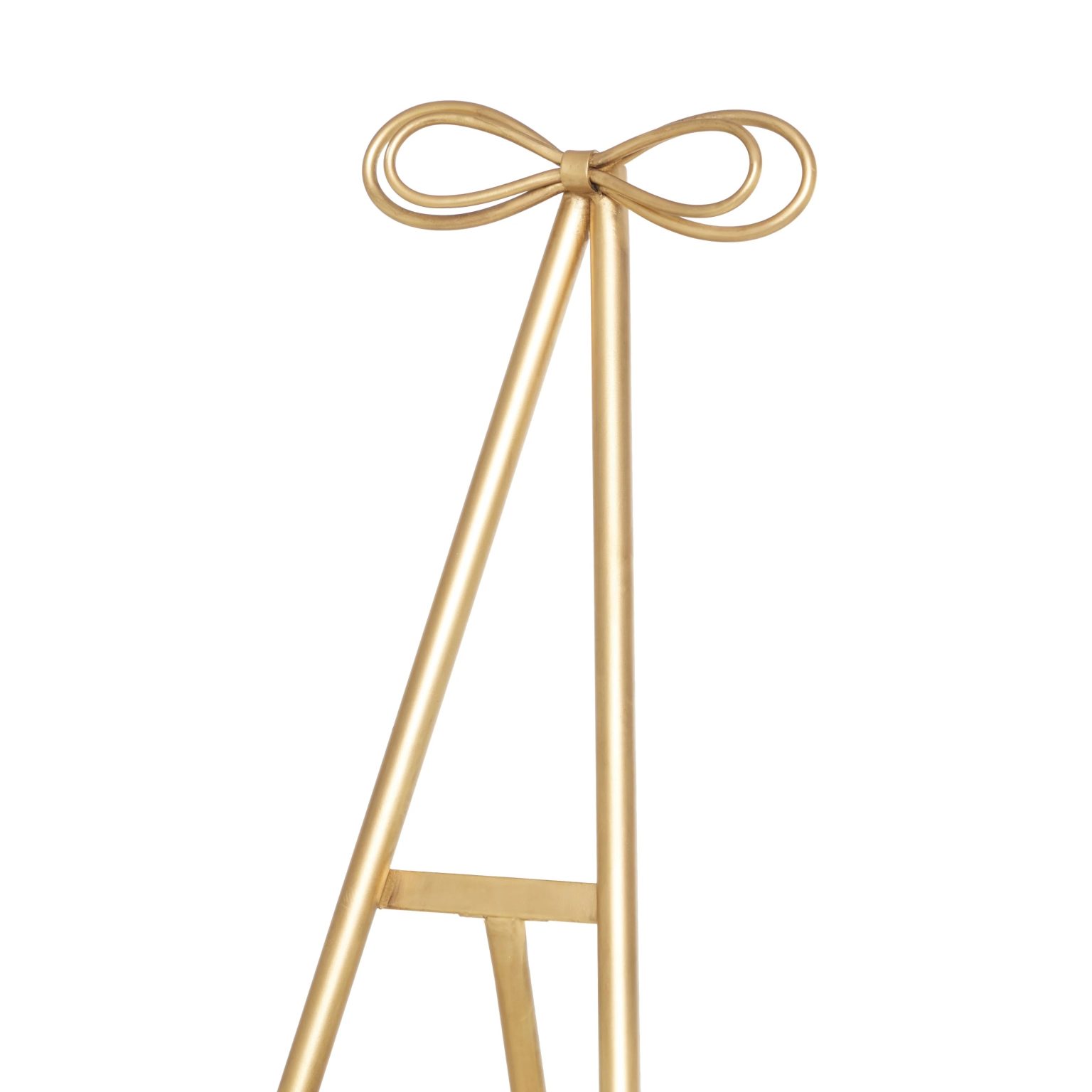 ZenVora Tall Adjustable 3-Tier Metal Display Stand, Gold Floor Easel with Bow Top