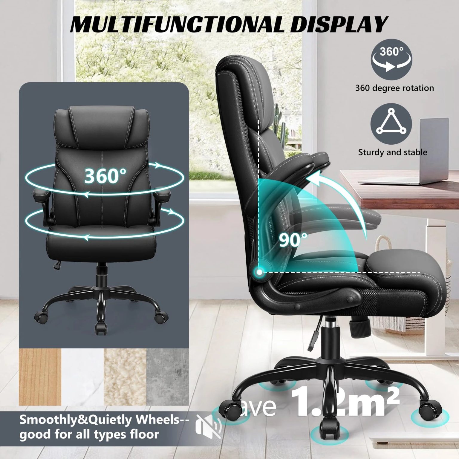 Ergonomic Big and Tall Executive Office Chair, High Back Computer Desk Chair for Home Office and Workspace