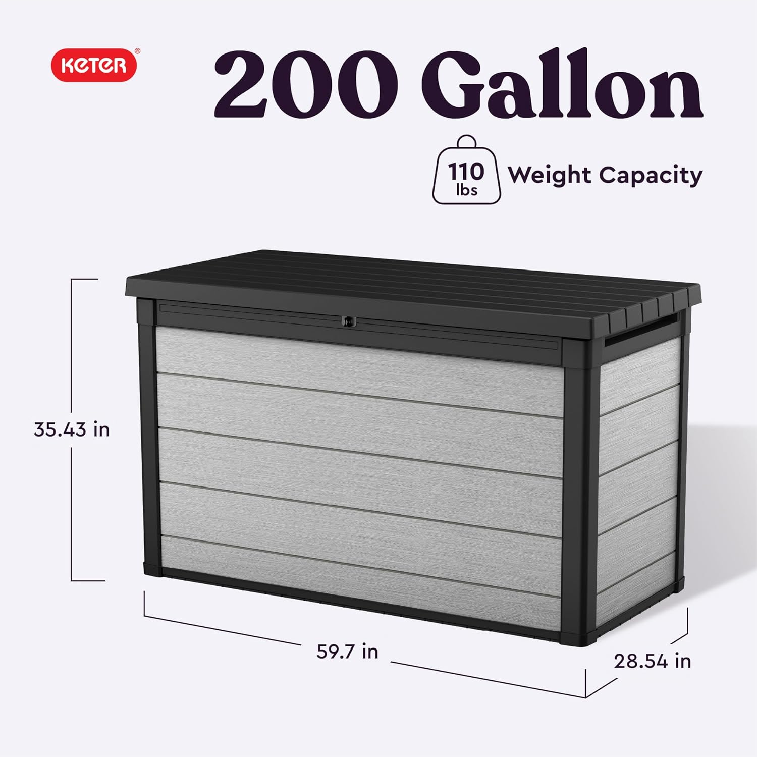 ZenVora 200 Gallon Resin Deck Box, Extra Large Outdoor Storage Container for Patio, Garden, Yard and Pool Area