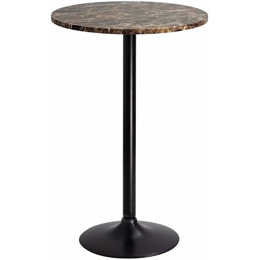 ZenVora Round Bistro Pub Table, Bar Height Cocktail Table with Metal Base and MDF Top, 23.8 Inch