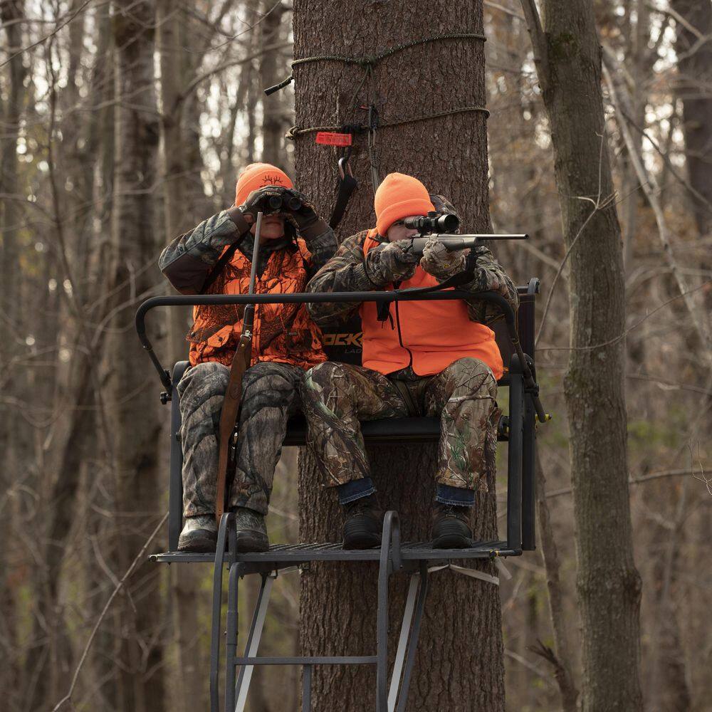 ZenVora 21-Foot 2-Person Ladder Treestand, Heavy-Duty Hunting Tree Stand with Ladder, Elevated Outdoor Hunting Platform