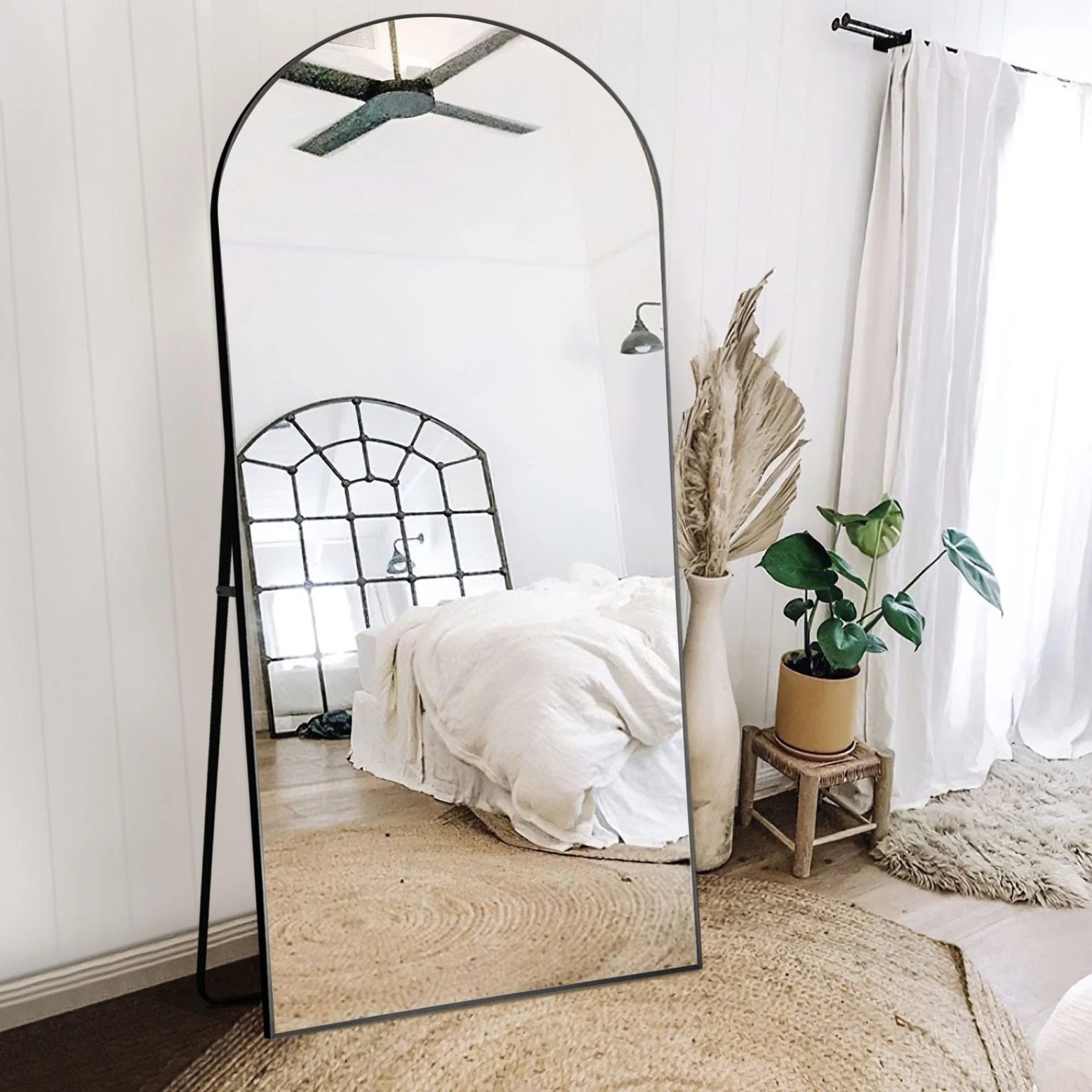 ZenVora Arched Full Length Floor Mirror, Large Full Body Standing and Wall Mounted Mirror for Bedroom, Living Room and Home Decor
