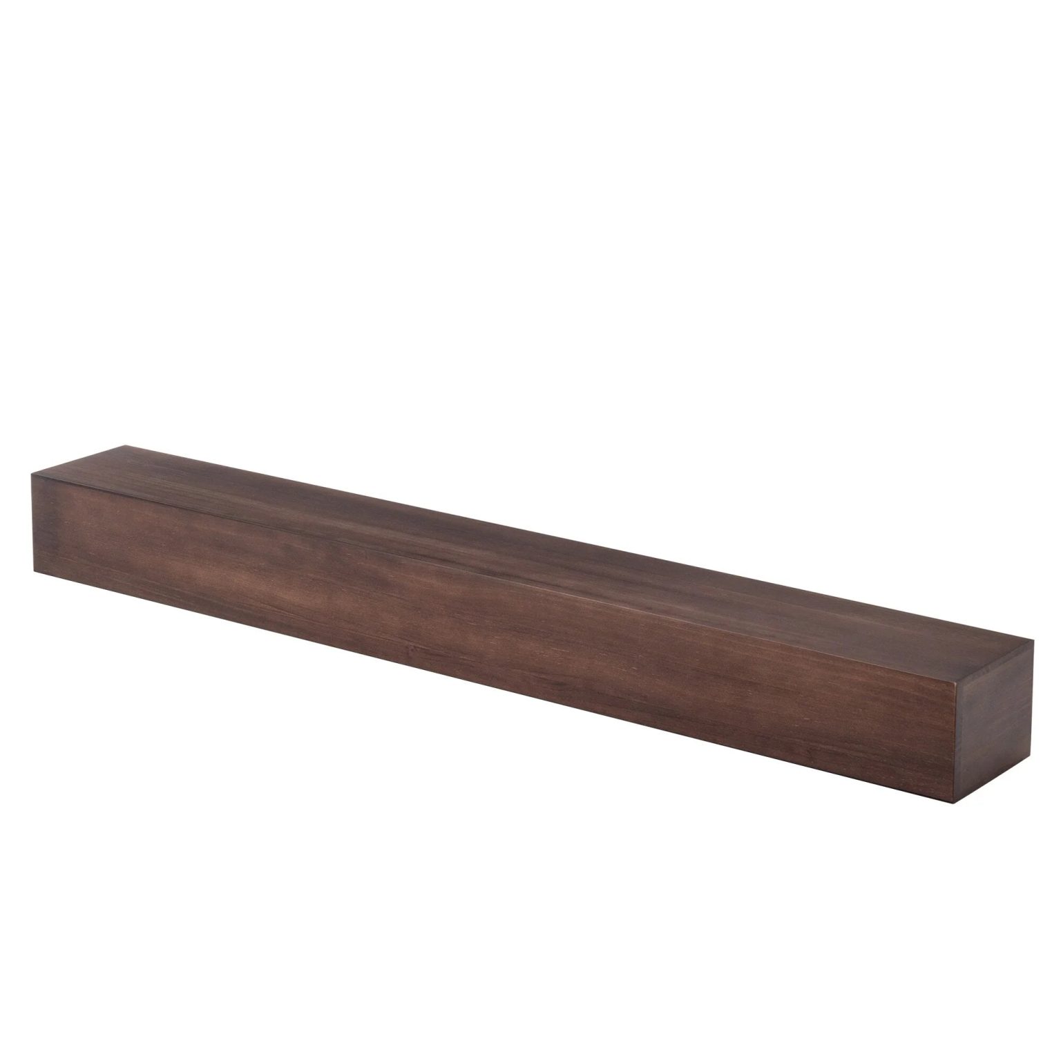 ZenVora 72 Inch Solid Pine Fireplace Mantel, Wall Mounted Floating Shelf in Brown