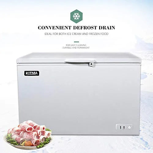 ZenVora Commercial Top Chest Freezer 7 Cu. Ft - Deep Ice Cream Freezer with Wire Storage Basket, Solid Door, for Groceries, Kitchen, Restaurant White