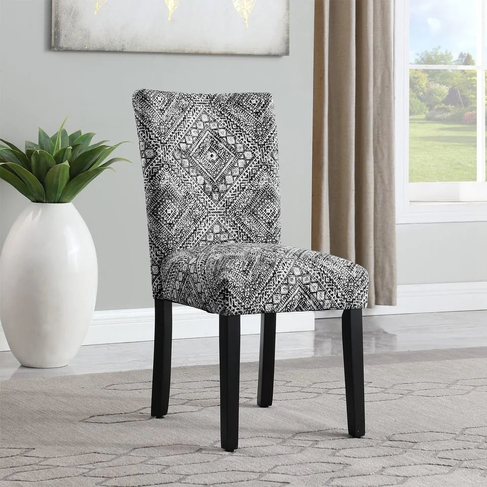 ZenVora Set of 2 Upholstered Medallion Dining Chairs, Comfortable Parsons Style Chairs for Kitchen and Dining Room