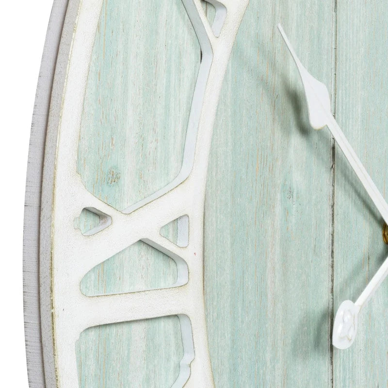 ZenVora Green Blue Quartz Coastal Wall Clock, Decorative Nautical Wall Clock for Living Room, Bedroom and Home Decor