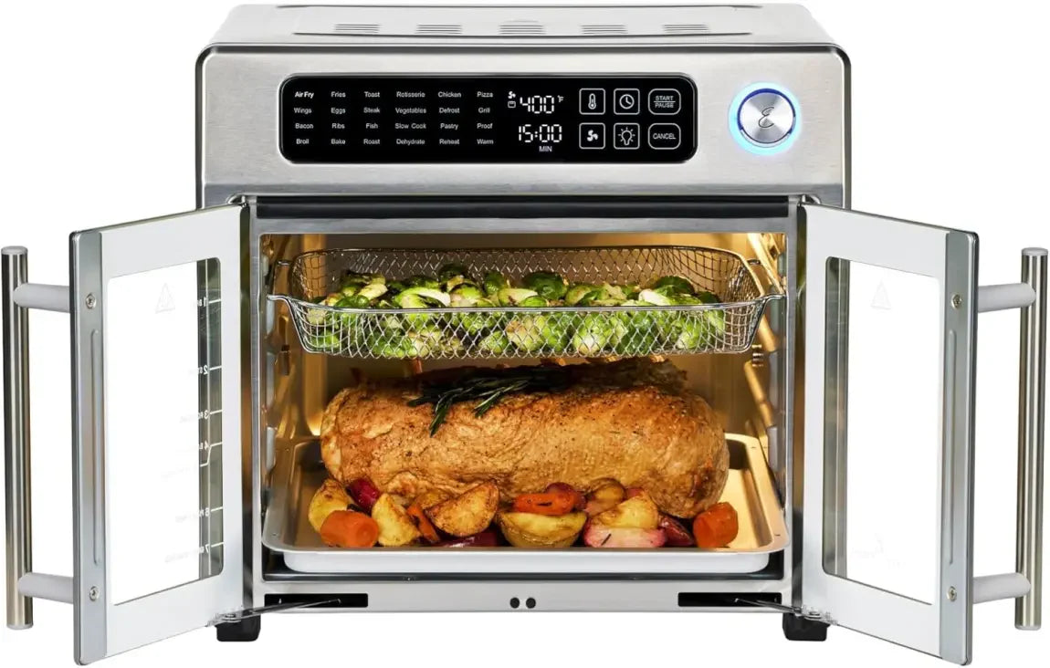 ZenVora 26-Qt. Extra-Large Air Fryer Convection Toaster Oven with French Doors, Stainless Steel