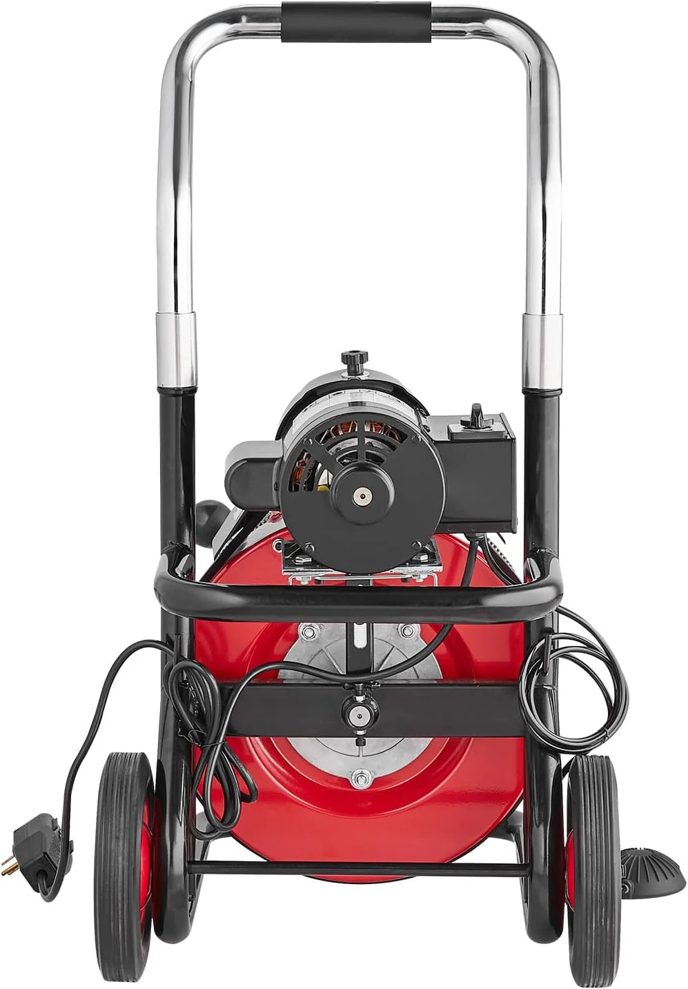 ZenVora 550W Drain Cleaning Machine, 100-Ft. x 1/2-Inch Sewer Snake Auger with 8 Cutters, Wheels and Foot Switch, for 2-4-Inch Pipes