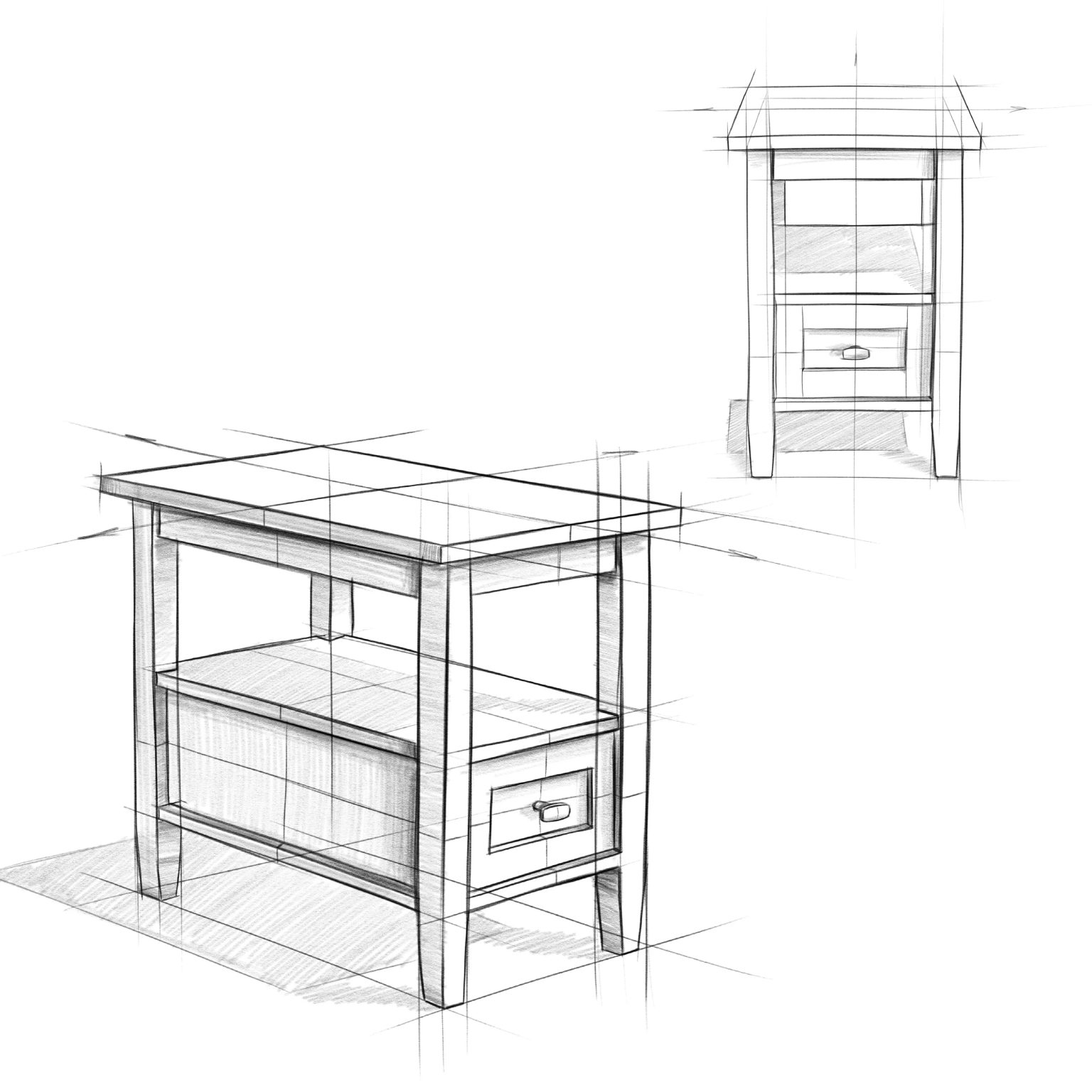 ZenVora 14" Wide Solid Wood Narrow Side Table, Rectangle Transitional Style Accent Table