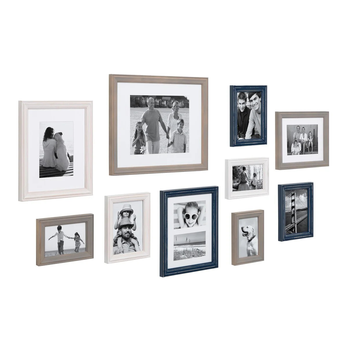 ZenVora 10-Piece Wood Gallery Wall Picture Frame Set, Decorative Photo Display Frames for Living Room, Bedroom and Home Decor