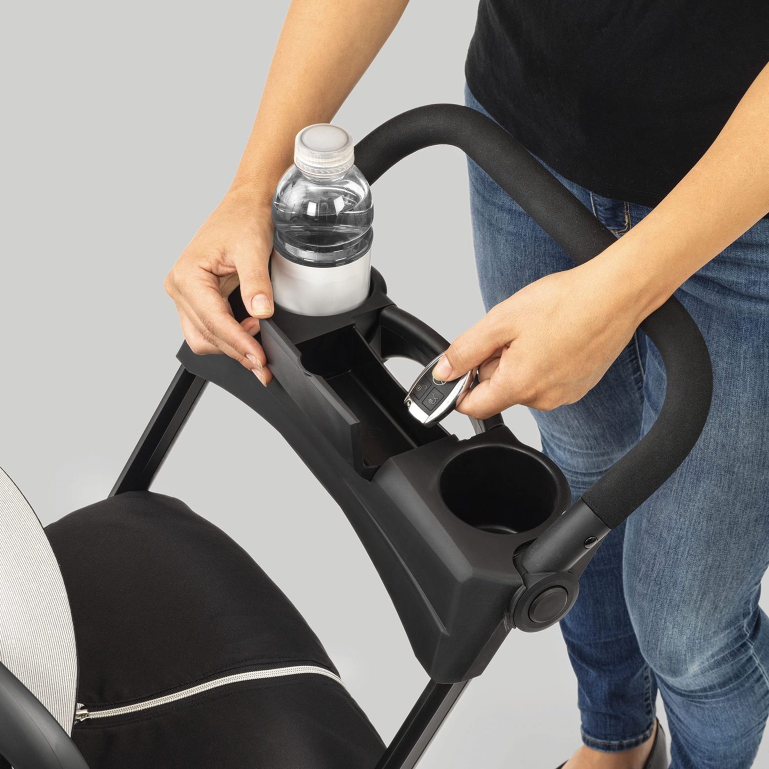 ZenVora Lightweight Infant Car Seat Caddy Frame Stroller, Portable Baby Carrier Stroller Frame with Easy Fold Design
