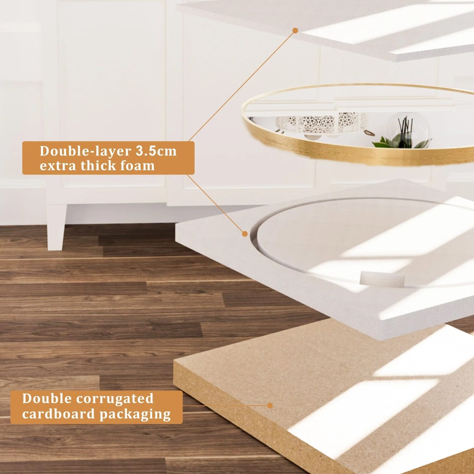 ZenVora Modern Round Bathroom Vanity Mirror, Wall Mounted Circular Mirror for Bathroom, Bedroom and Home Decor