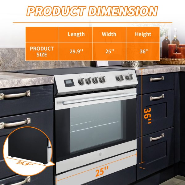 ZenVora 5.0 Cu. Ft. Freestanding Electric Range with Front Controls and 5 Cooktop Elements, Stainless Steel