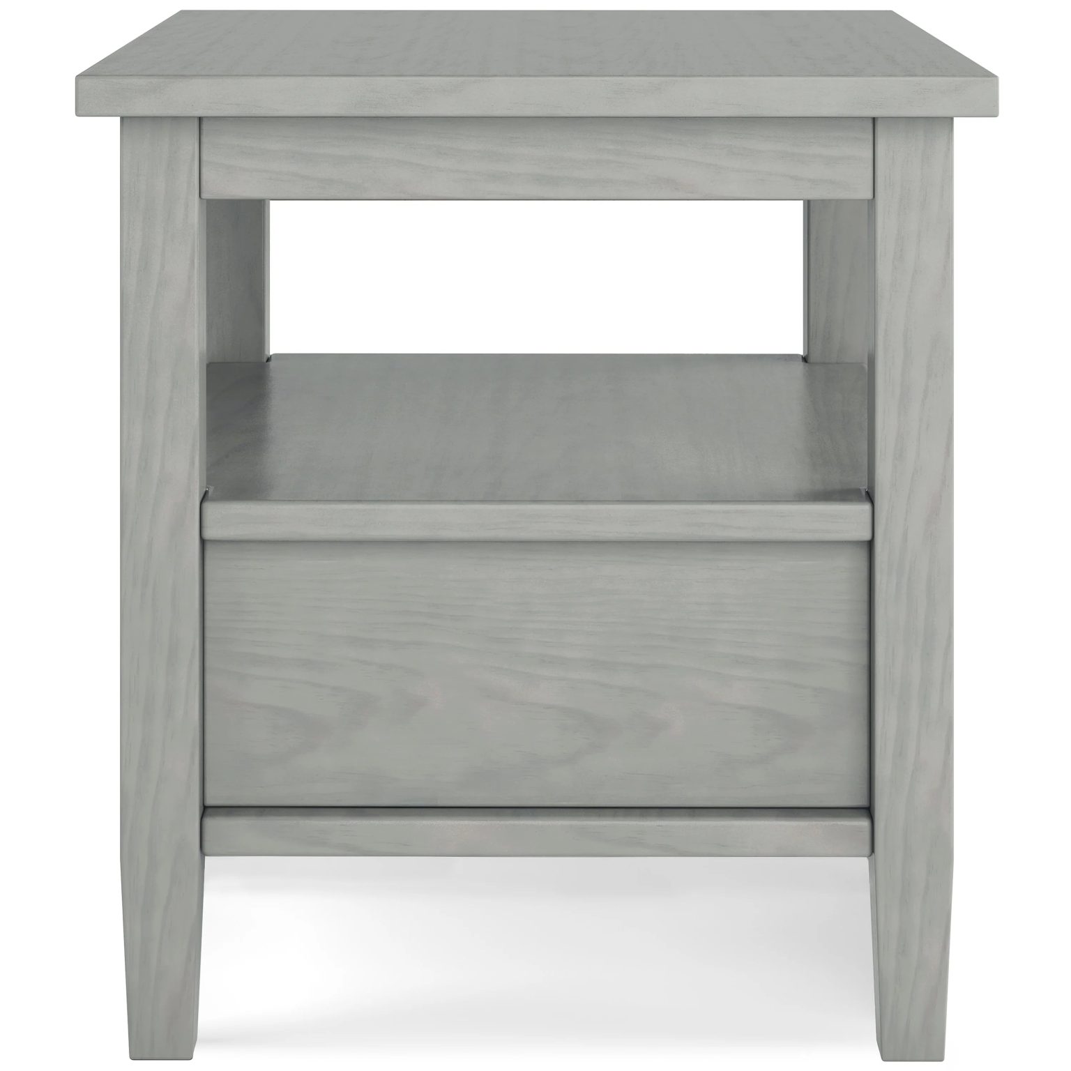 ZenVora 20 Inch Wide Solid Wood Rectangle End Table, Transitional Side Table