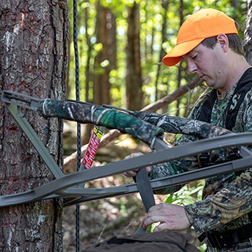ZenVora Lightweight Aluminum Climbing Treestand with Padded Seat, 300 Lb. Capacity, Safety Harness Included