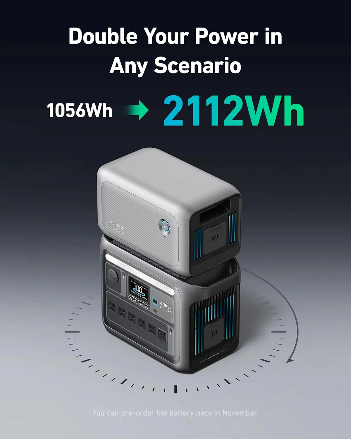 ZenVora Portable Power Station, 1800W Rated Power, 2400W Peak Output, 1056Wh LiFePO4 Battery, Fast 58-Minute Full Charge, Solar Generator for Outdoor, Emergency and Backup Power