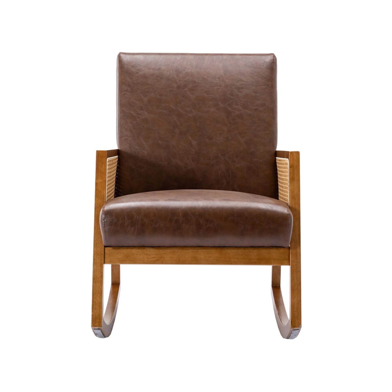 ZenVora Upholstered Tall Back Rocking Chair, Smooth Gliding Accent Armchair for Comfortable Living Room Seating