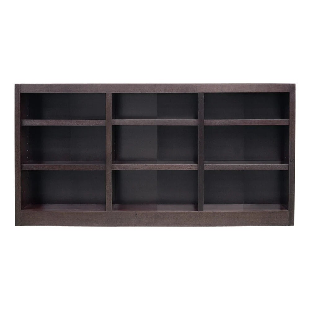 ZenVora Triple Wide Wood Bookcase, 9 Shelf 36 Inch Tall Bookshelf for Home, Office and Display Storage