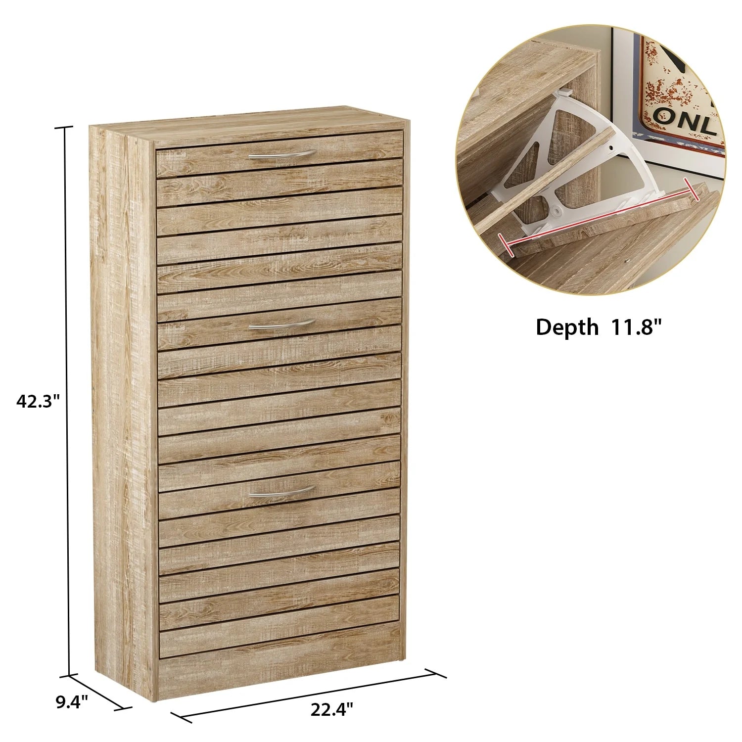 ZenVora Modern Shoe Storage Cabinet for Entryway and Hallway, Space-Saving Shoe Organizer