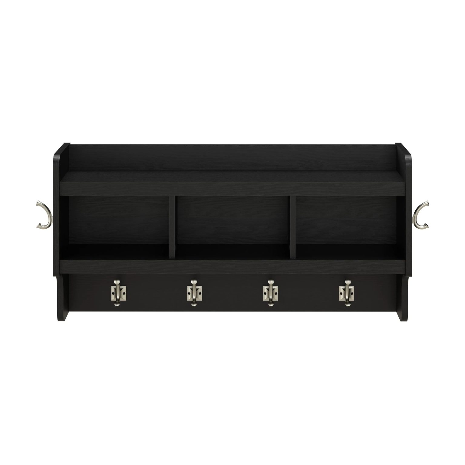 40 Inch Wall Mounted Coat Rack with Shelf, Wooden Entryway Storage and Hanging Organizer