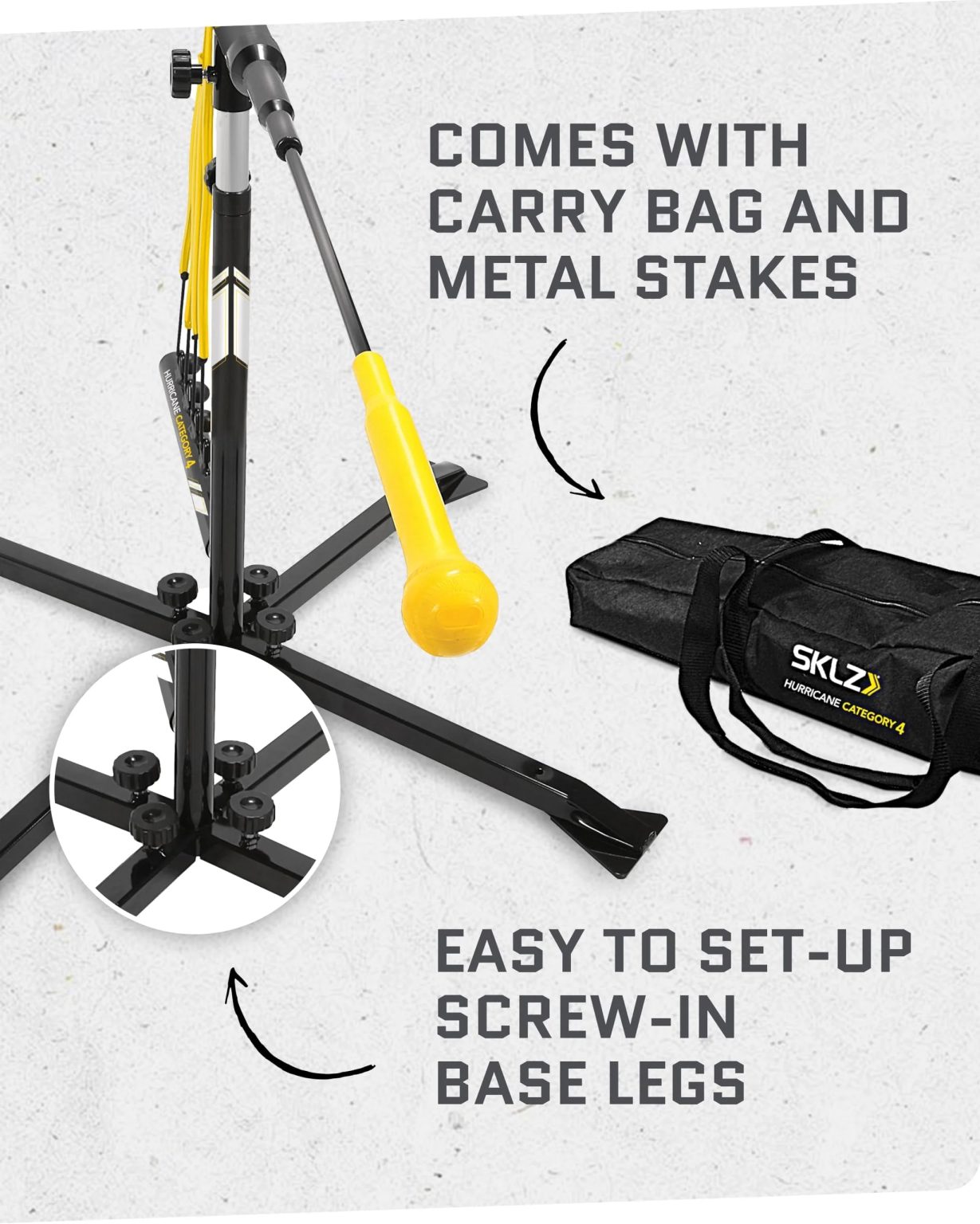 ZenVora Adjustable Height Baseball Swing Trainer, Batting Practice Training Equipment for Hitting and Swing Skills