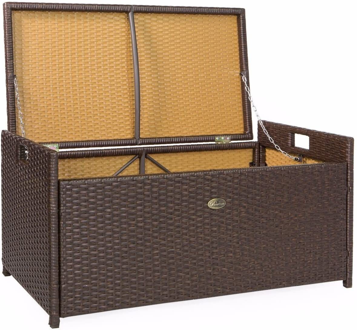 ZenVora 60 Gallon Outdoor Storage Bench - Waterproof Patio Deck Box with Side Handles