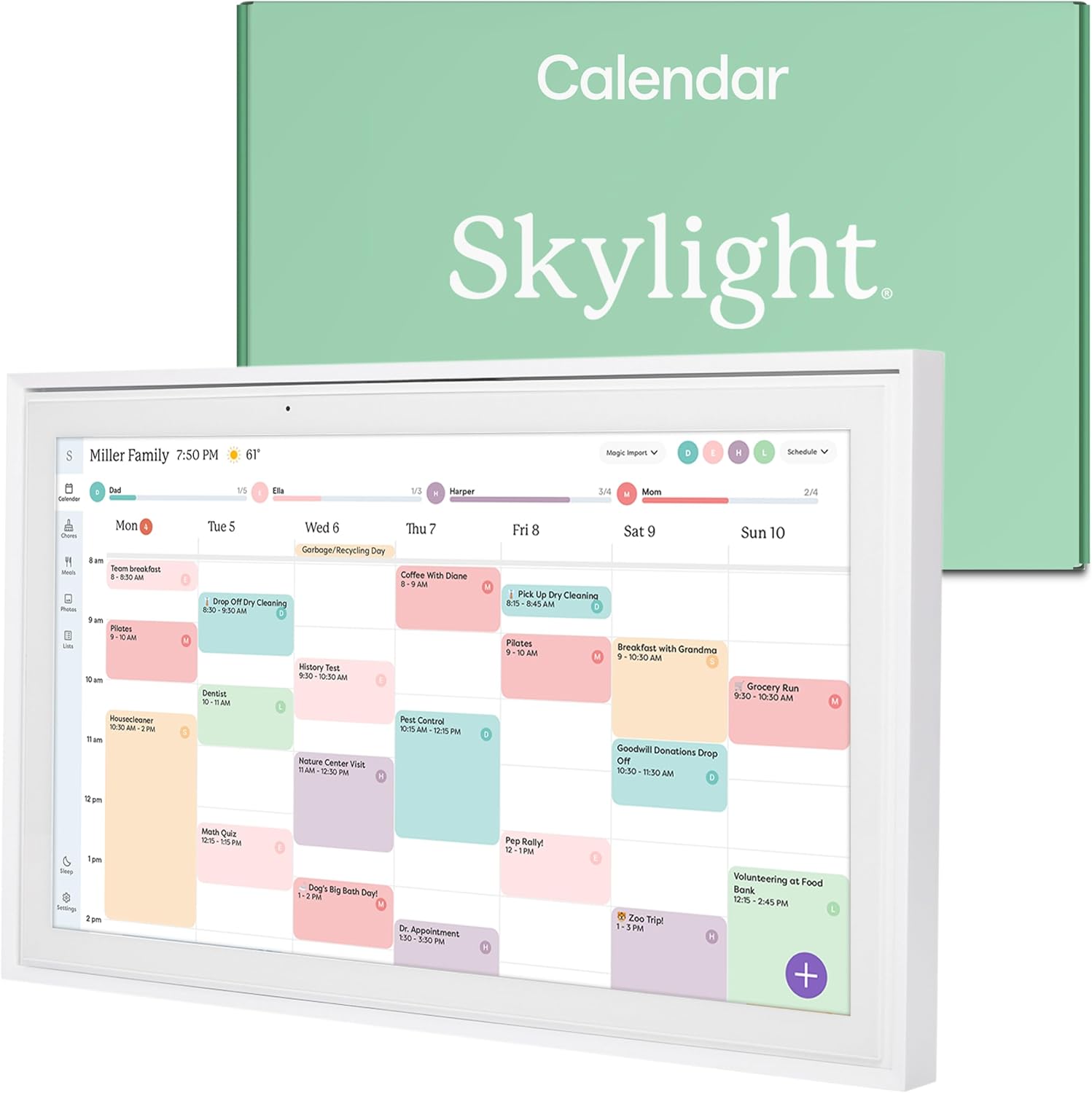 ZenVora 15 Inch Digital Wall Planner & Chore Chart, Smart Family Calendar Organizer Display for Home Organization
