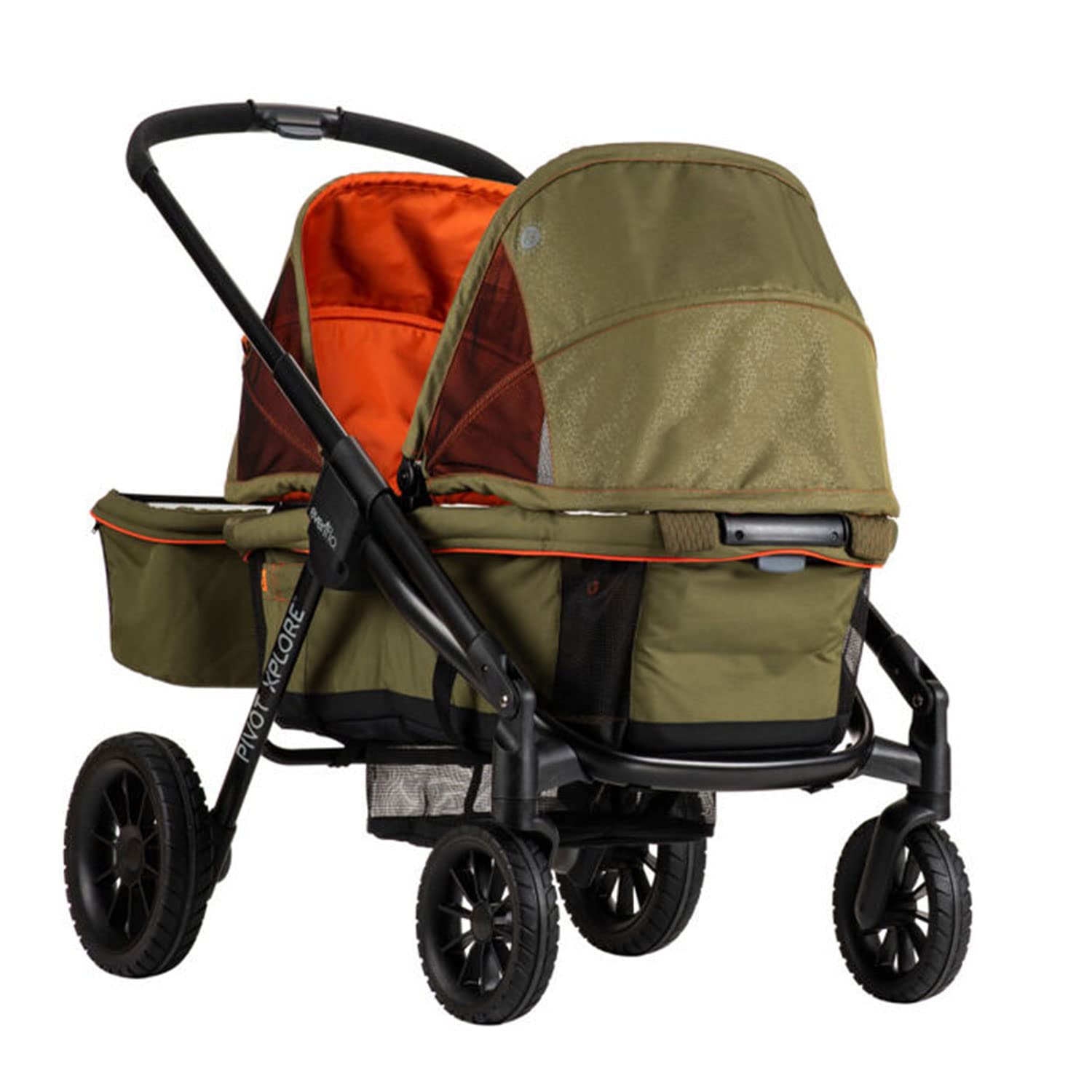 ZenVora 2-in-1 All-Terrain Baby Stroller Wagon with Canopy and Storage - Gray