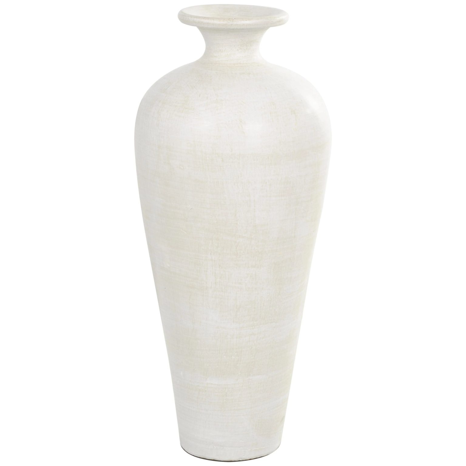 ZenVora Tall Ceramic Amphora Floor Vase, White Decorative Vase for Home Decor