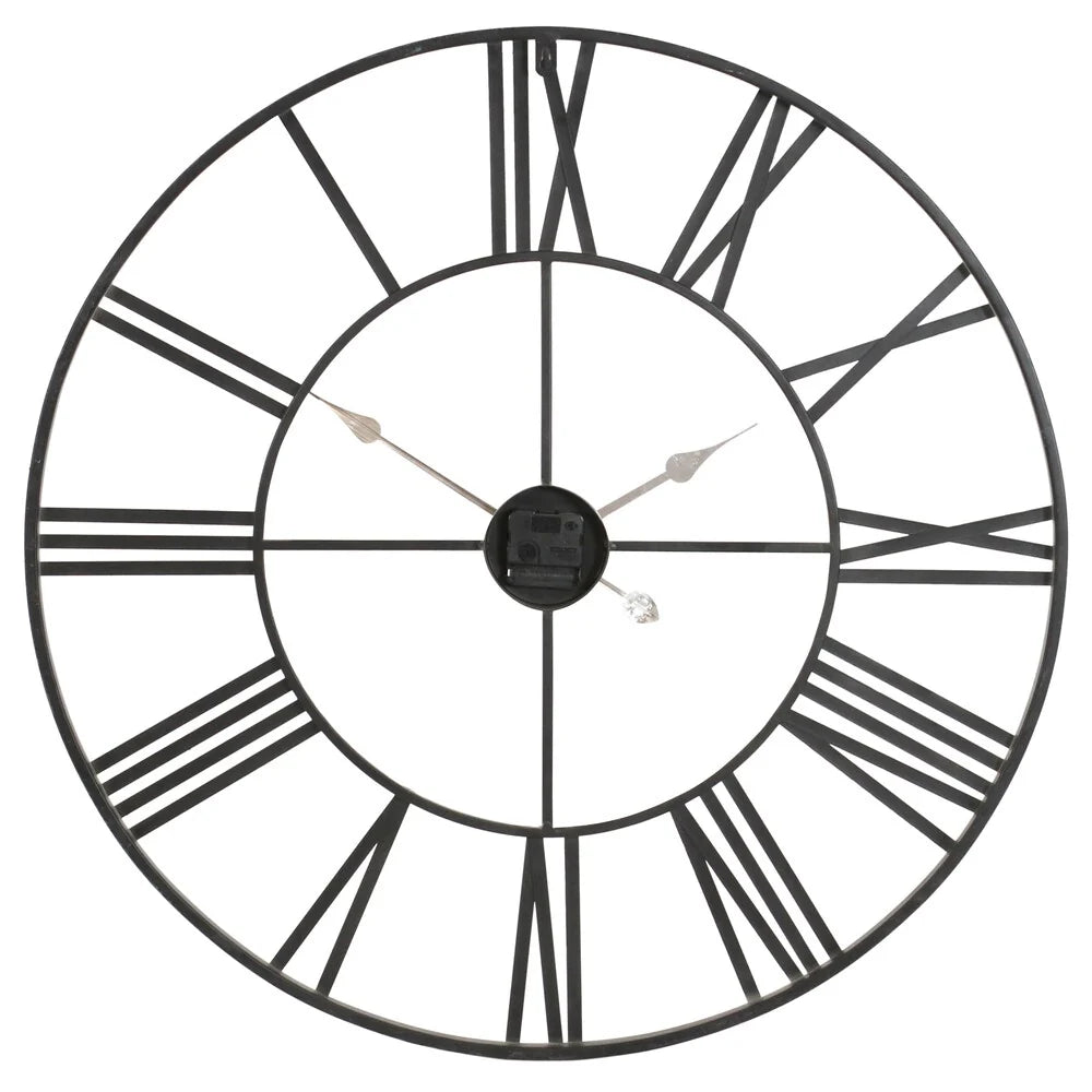 ZenVora Modern Round Metal Wall Clock, Decorative Circular Hanging Clock for Living Room, Bedroom and Office