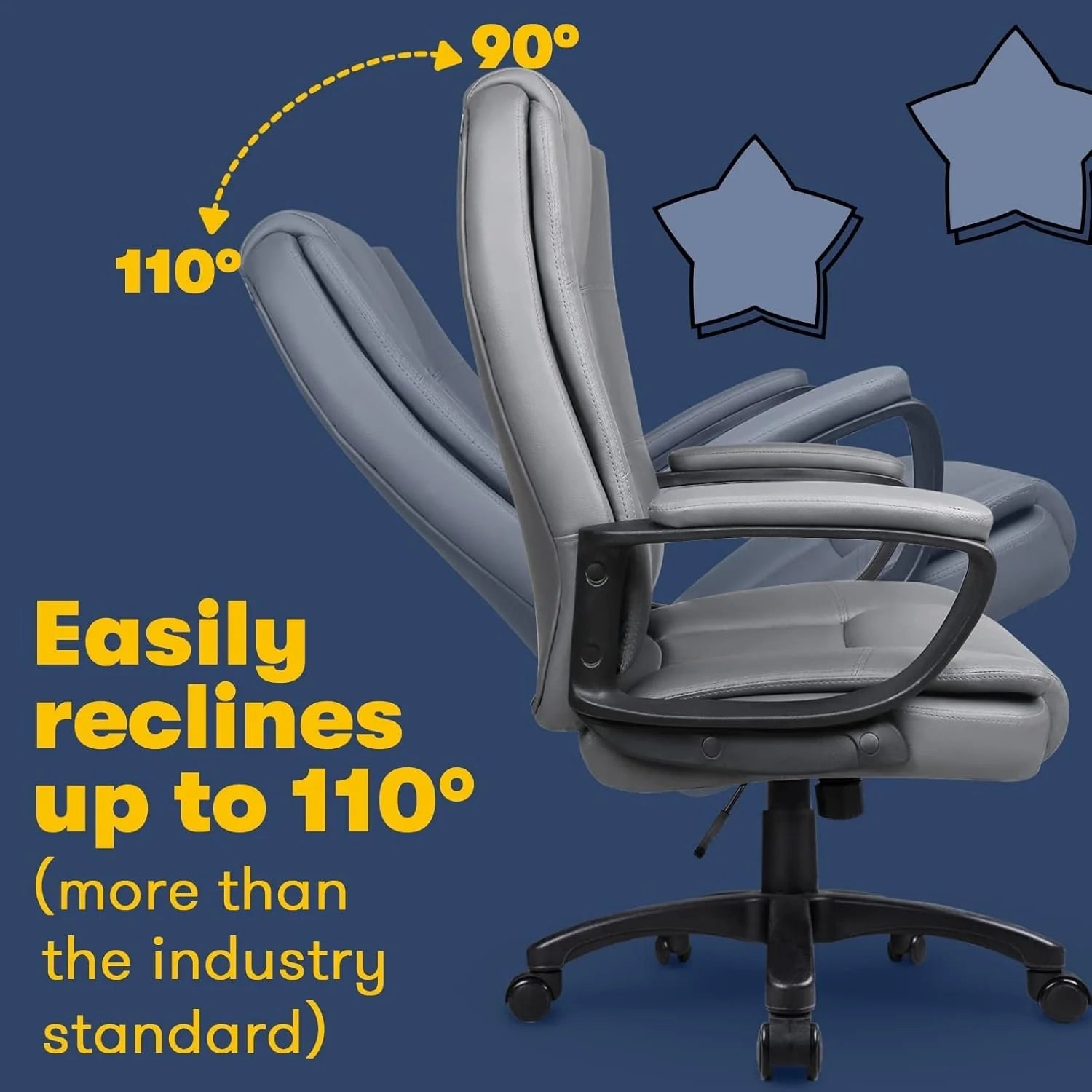 ZenVora Big and Tall Executive Office Chair, High Back Ergonomic Leather Chair, 400 lb Capacity