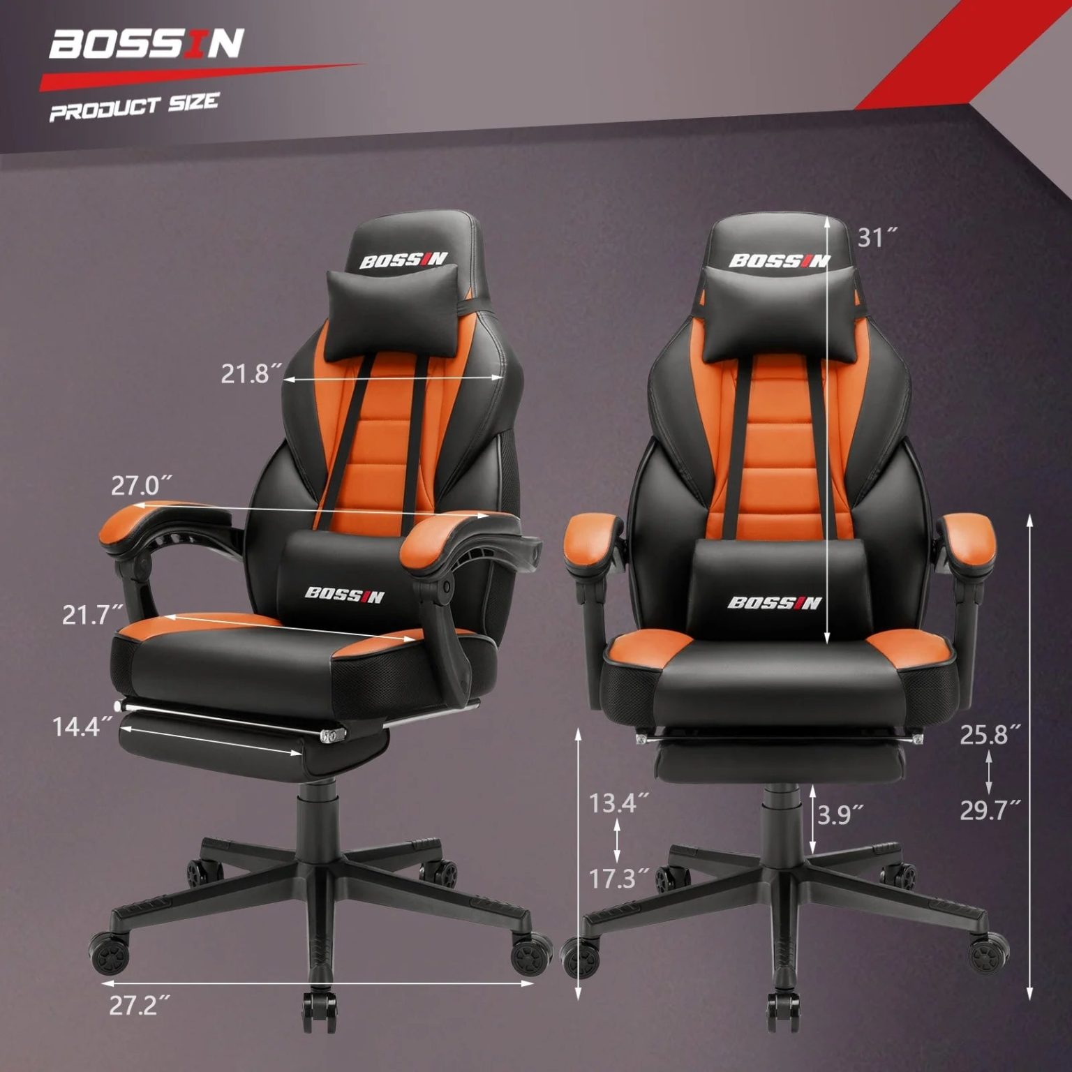 ZenVora Racing Style Gaming Chair, 300 lbs Big and Tall High Back Computer Chair