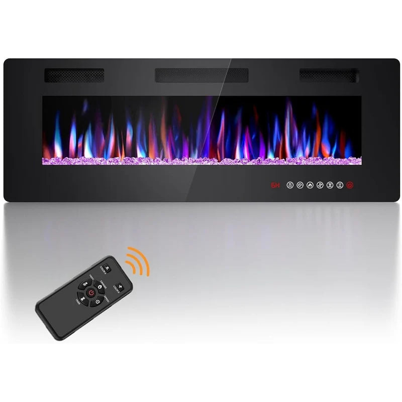 ZenVora Recessed Electric Fireplace Heater, Wall Mounted 750-1500W Fireplace with Remote Control