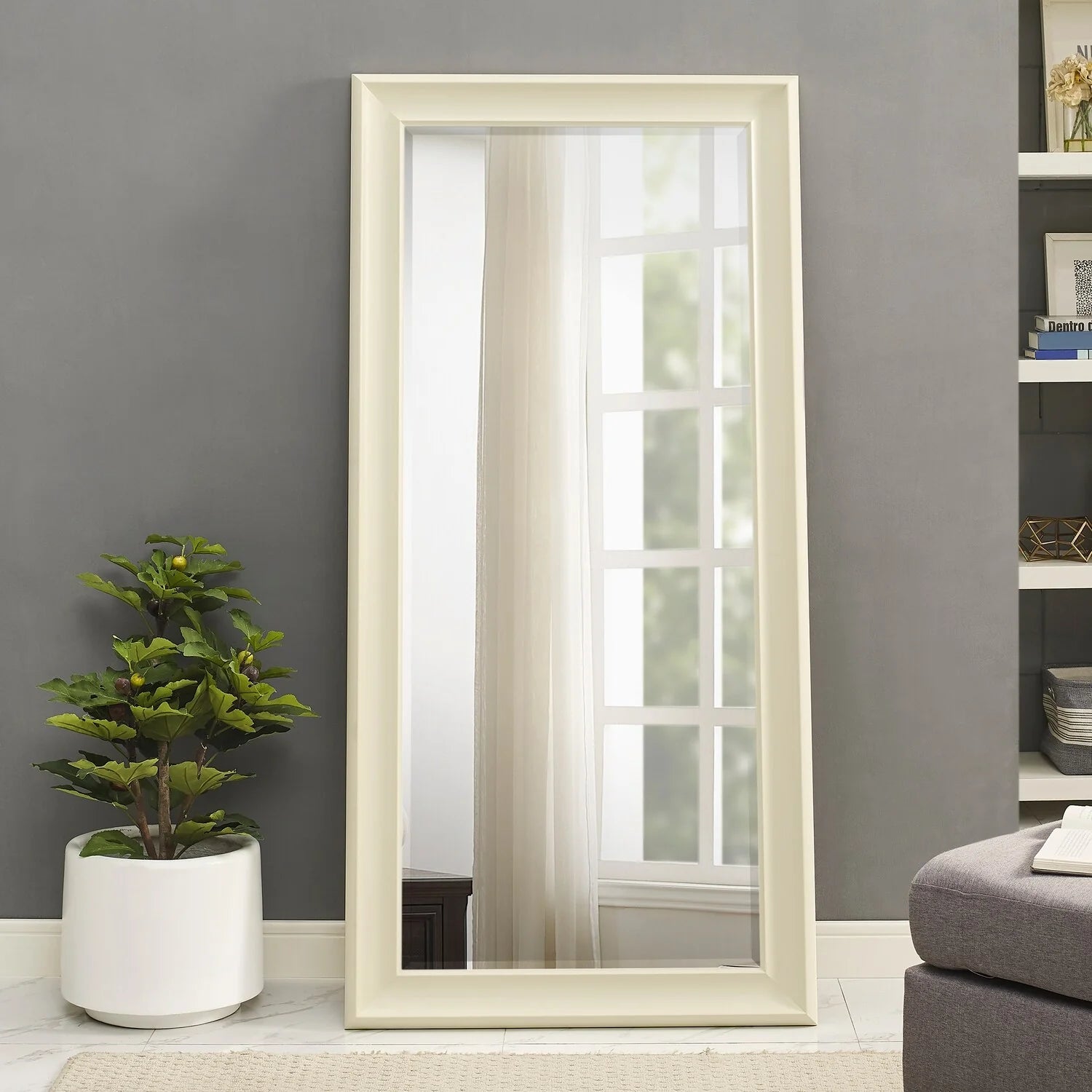 ZenVora Tall Full Length Mirror, Oversized Rectangle Full Body Wall Mounted Mirror with Smooth Faux Wood Frame