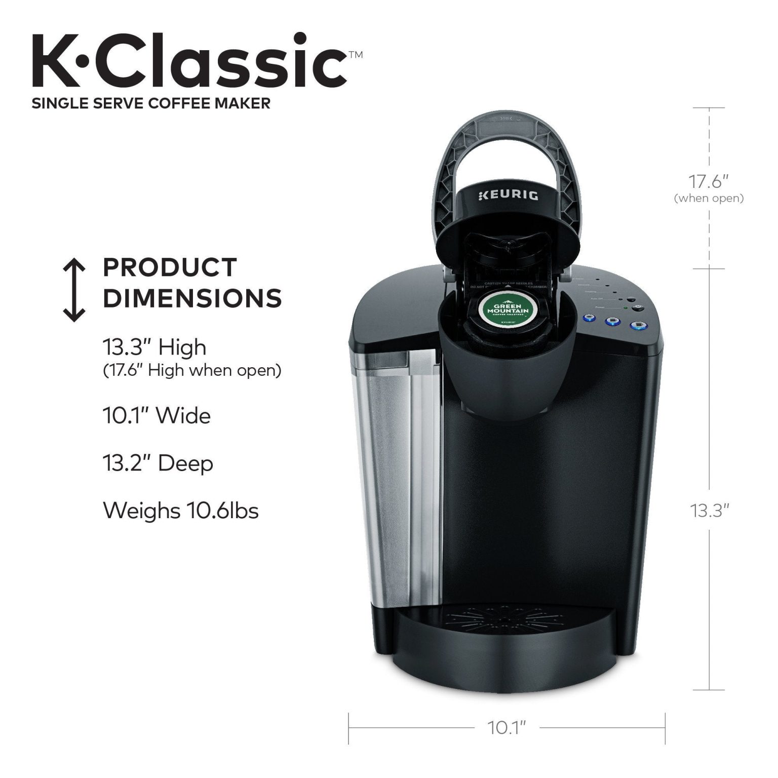 ZenVora Single-Serve Coffee Maker for Coffee Pods, Black