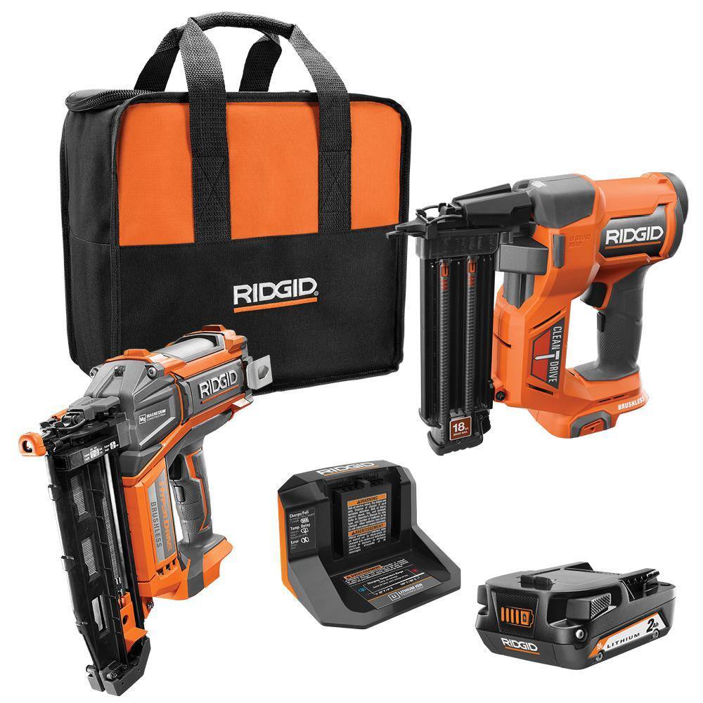 ZenVora 18V Brushless Cordless Nailer Combo Kit with Brad and Finish Nailers, Battery and Charger