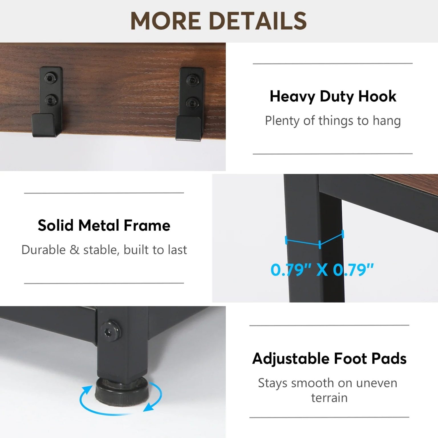 ZenVora Entryway Coat Rack and Shoe Bench Set, Industrial Hall Tree with Coat and Shoe Storage