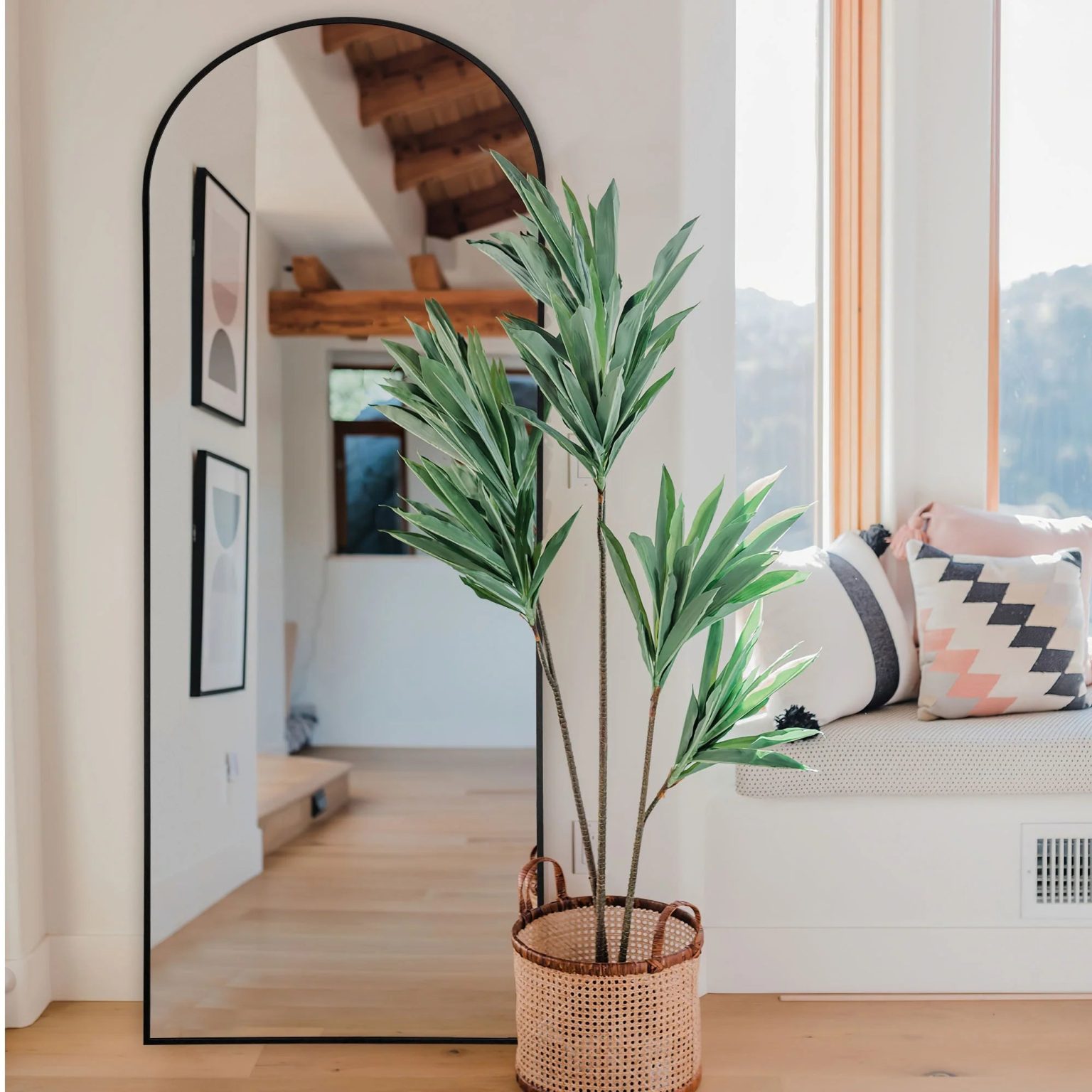 ZenVora Arched Full Length Floor Mirror, Large Full Body Standing and Wall Mounted Mirror for Bedroom, Living Room and Home Decor