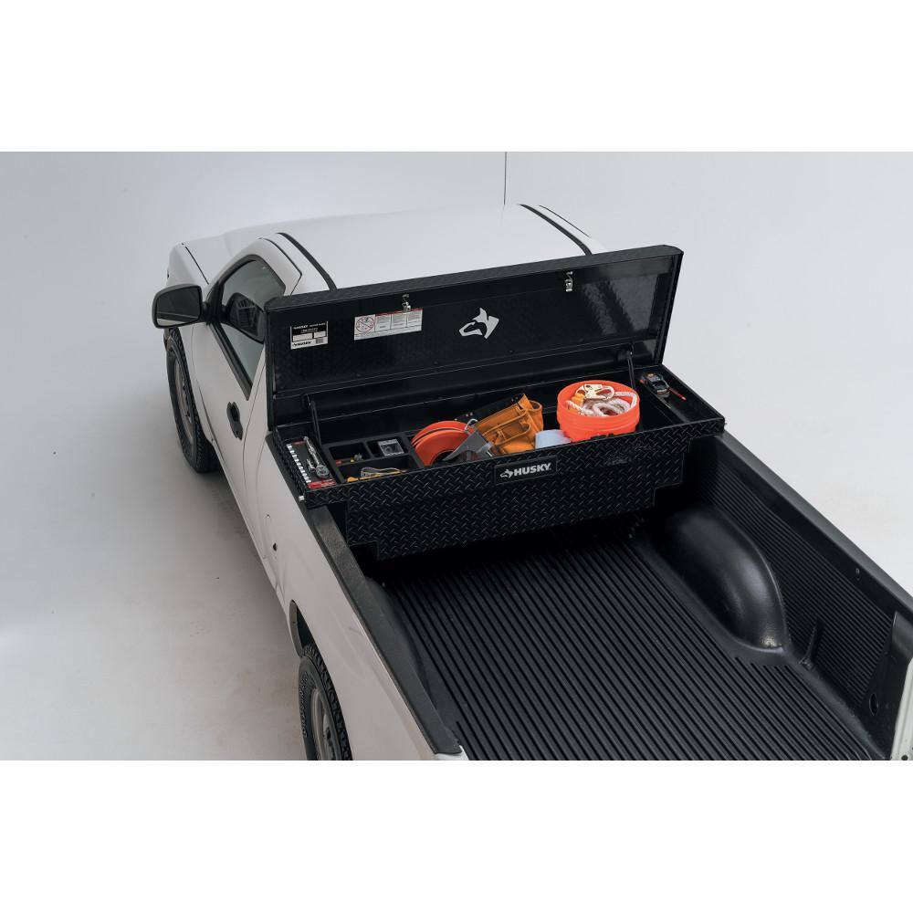 ZenVora Aluminum Low Profile Saddle Truck Tool Box with Lock, Weather Seal & Sliding Tray for Toyota Tacoma