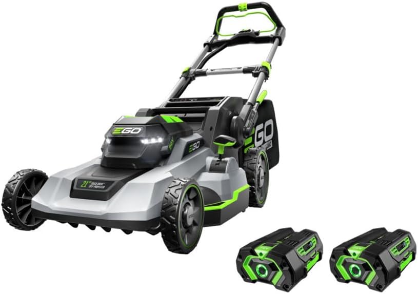 ZenVora 21-Inch 56V Self-Propelled Cordless Lawn Mower with 2 x 4.0Ah Batteries and Rapid Charger, Black