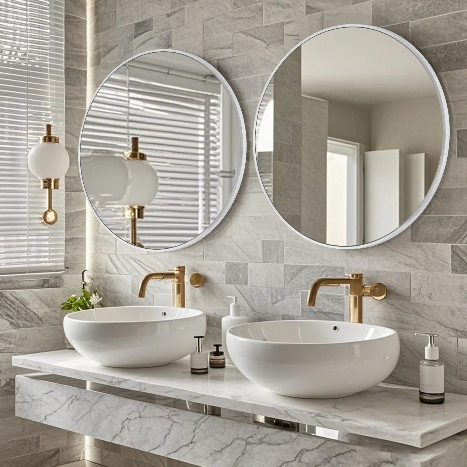 ZenVora Modern Round Bathroom Vanity Mirror, Wall Mounted Circular Mirror for Bathroom, Bedroom and Home Decor