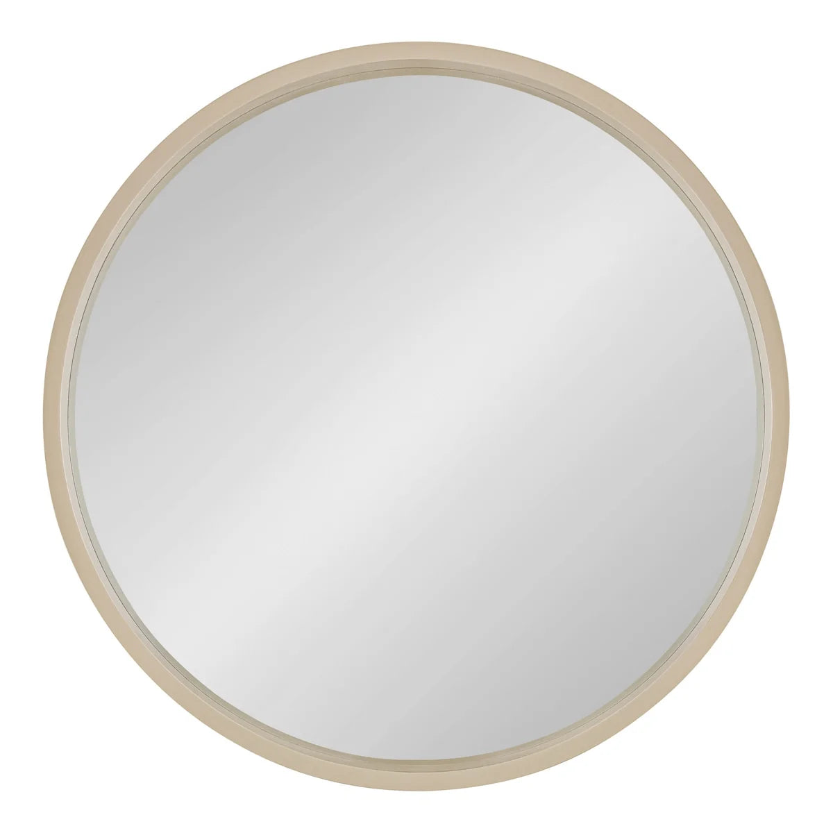 ZenVora Round Wood Accent Wall Mirror, Modern Decorative Wooden Frame Mirror for Living Room, Bedroom and Entryway