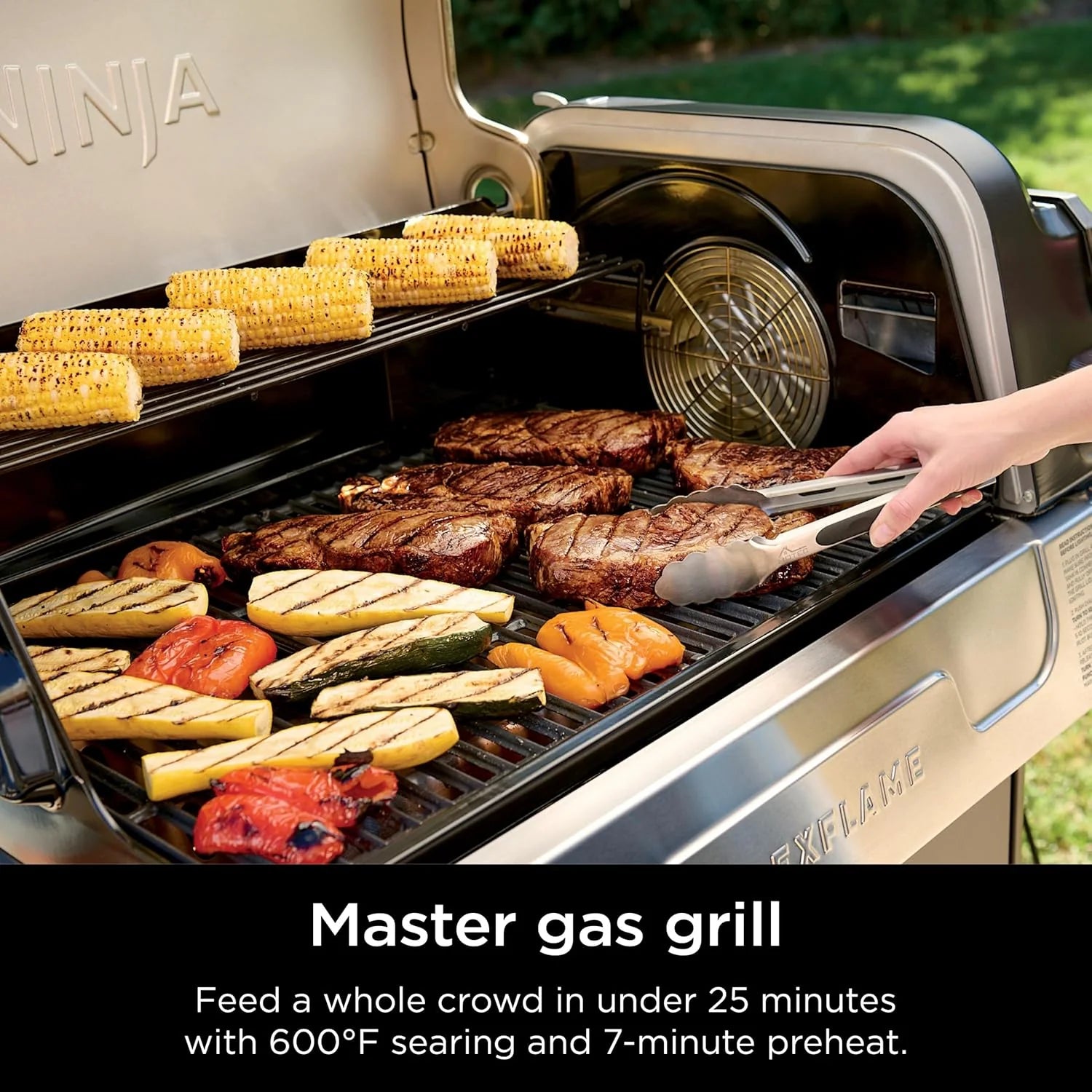 ZenVora 5-in-1 Electric and Propane Grill, 3-Burner Outdoor BBQ Grill and Smoker with Digital Controls, Griddle and Pizza Maker, Stainless Steel