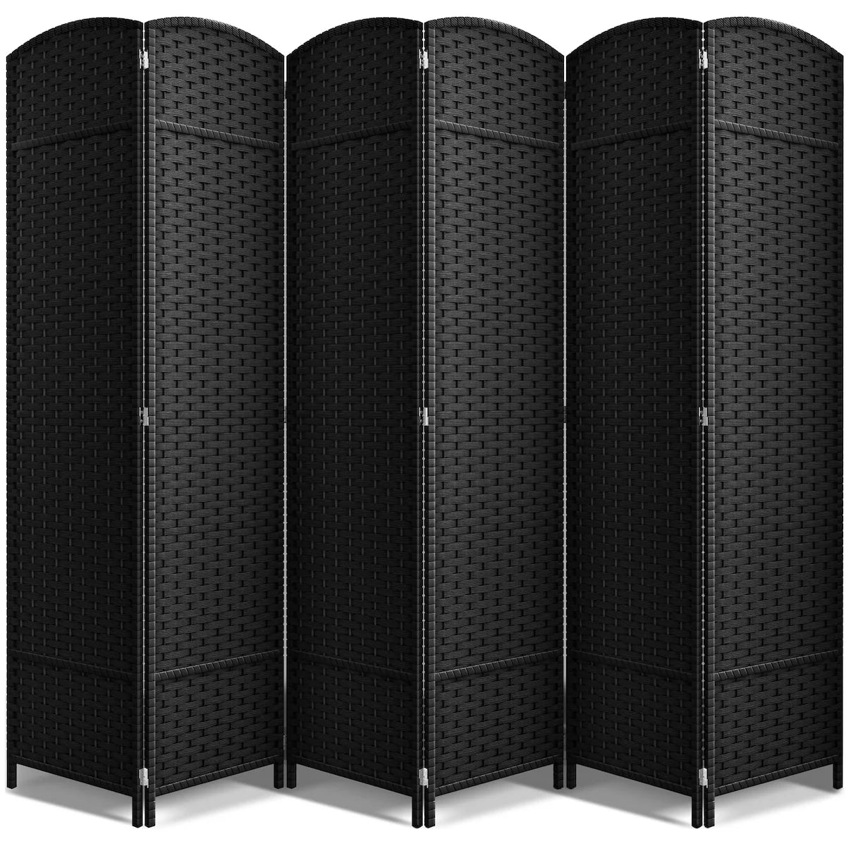 ZenVora 6 Panel Room Divider, 6ft Tall Extra Wide Folding Privacy Screen with Hand-Woven Mesh Panels