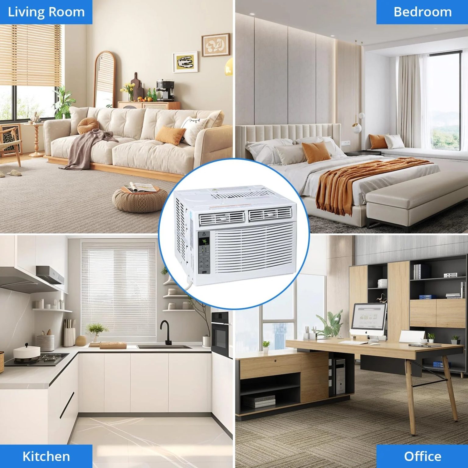ZenVora 6,000 BTU 115V Window Air Conditioner with Reusable Filter, for Rooms Up to 250 Sq. Ft.