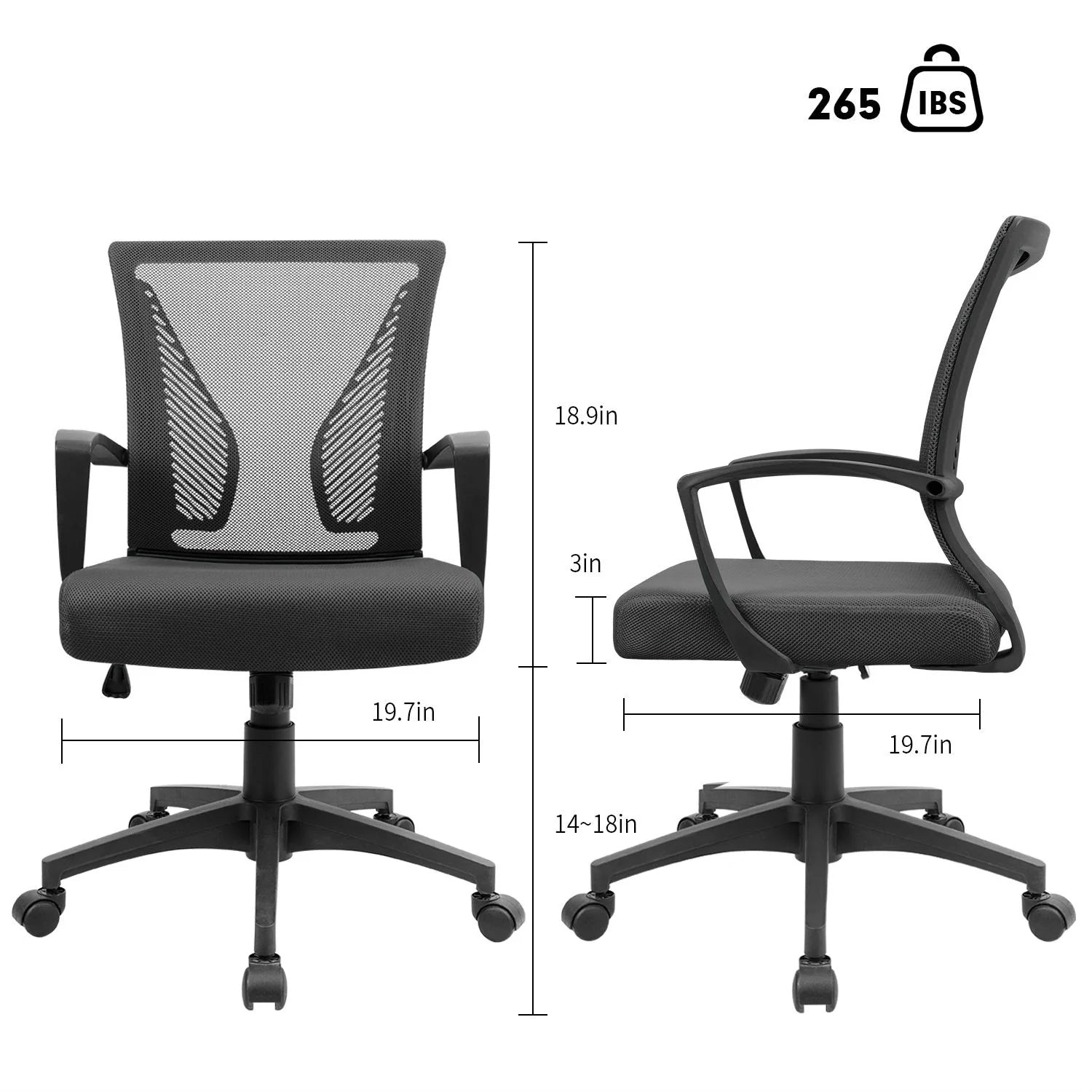 ZenVora Ergonomic Mesh Office Chair with Lumbar Support, Breathable Computer Desk Chair